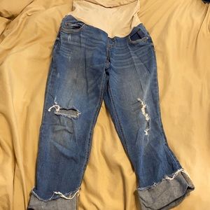 Indigo blue size medium maternity capris